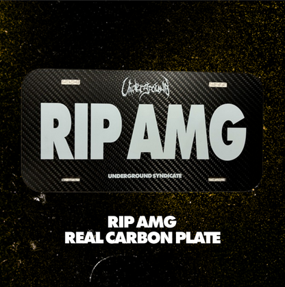 "RIP AMG" CARBON VANITY PLATE