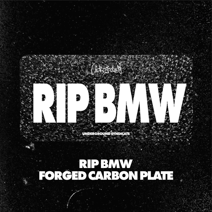 "RIP BMW" CARBON VANITY PLATE