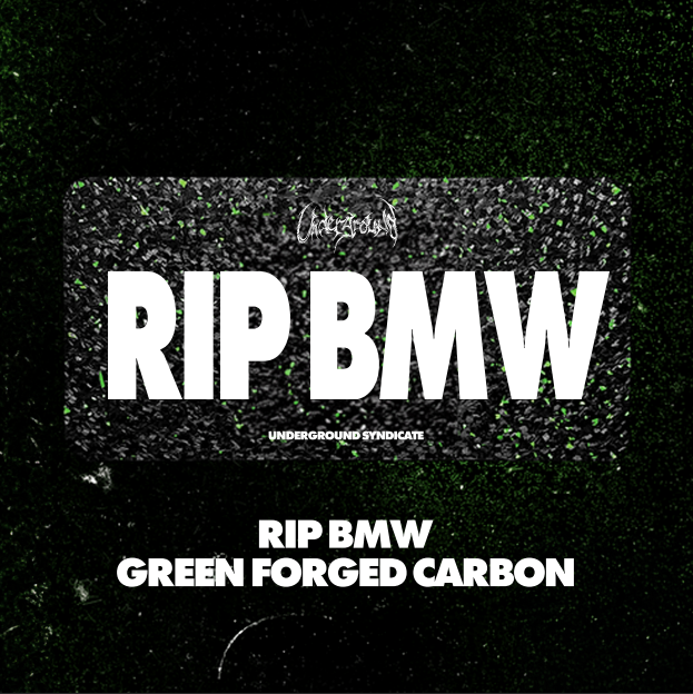 "RIP BMW" CARBON VANITY PLATE