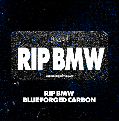 "RIP BMW" CARBON VANITY PLATE